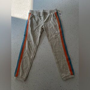 Billabong girls s/8 Light Gray Joggers with Orange and Blue Stripes